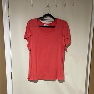 Kaileigh Coral Women's Crew Neck Short Sleeve Top Size Large/XL